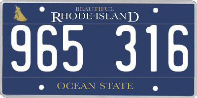 RI license plate 965316