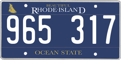 RI license plate 965317
