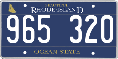 RI license plate 965320
