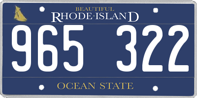 RI license plate 965322