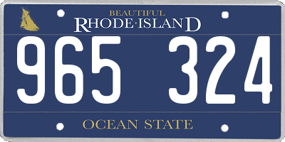 RI license plate 965324