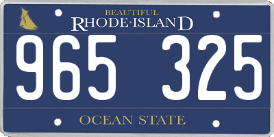 RI license plate 965325