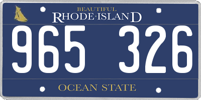 RI license plate 965326