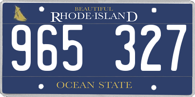 RI license plate 965327