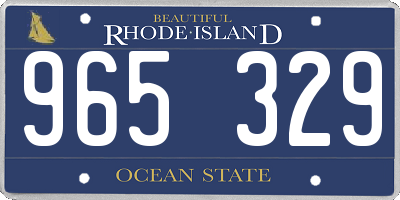RI license plate 965329