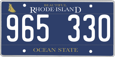 RI license plate 965330