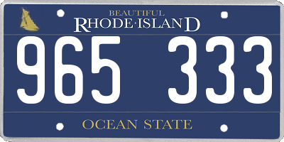 RI license plate 965333