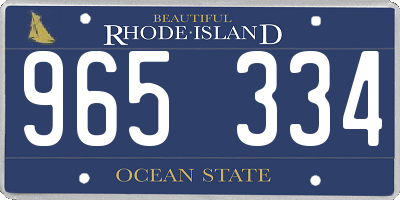 RI license plate 965334