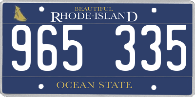 RI license plate 965335