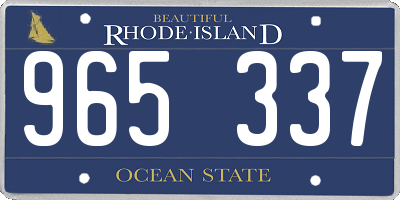 RI license plate 965337