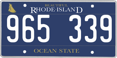 RI license plate 965339