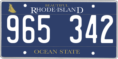 RI license plate 965342