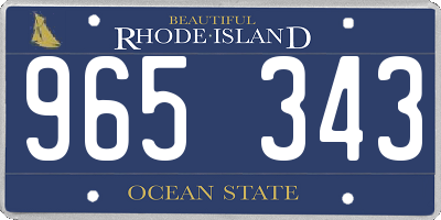 RI license plate 965343