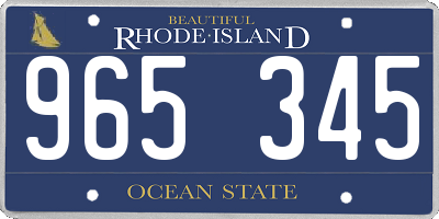 RI license plate 965345