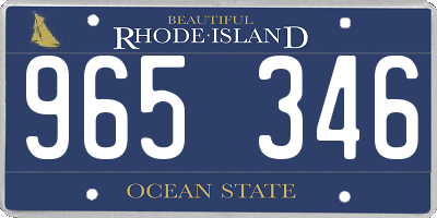 RI license plate 965346