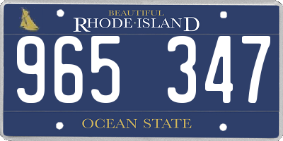 RI license plate 965347