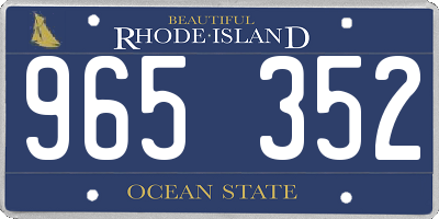 RI license plate 965352