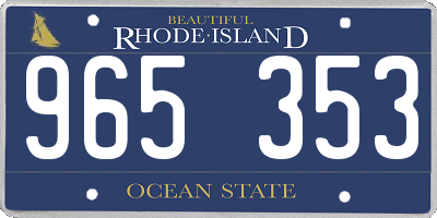 RI license plate 965353