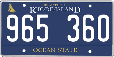 RI license plate 965360