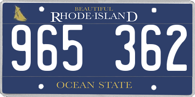 RI license plate 965362