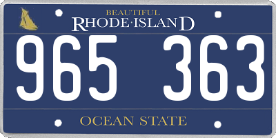 RI license plate 965363