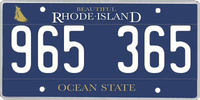 RI license plate 965365