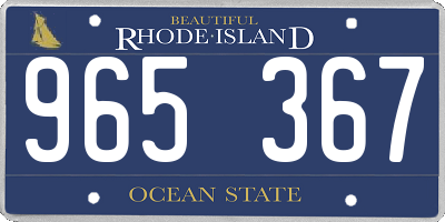 RI license plate 965367