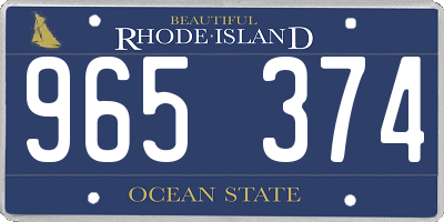 RI license plate 965374