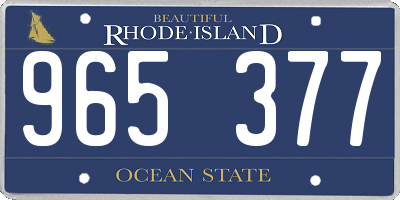 RI license plate 965377