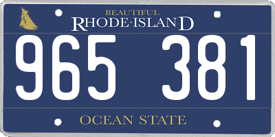 RI license plate 965381