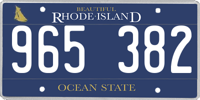 RI license plate 965382