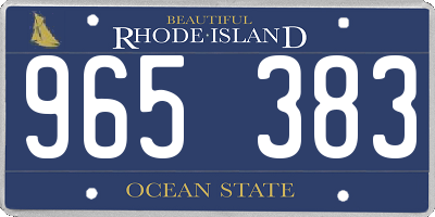 RI license plate 965383