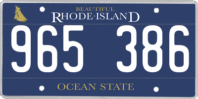 RI license plate 965386