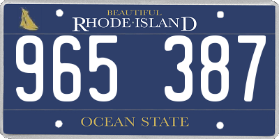 RI license plate 965387