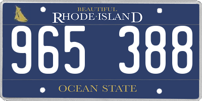 RI license plate 965388