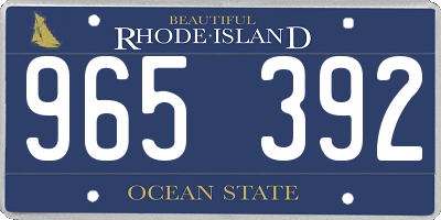 RI license plate 965392