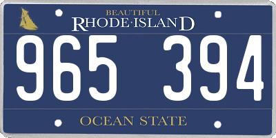 RI license plate 965394