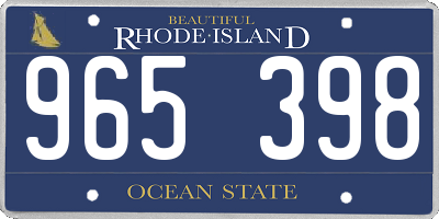 RI license plate 965398