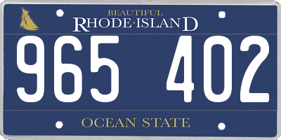 RI license plate 965402