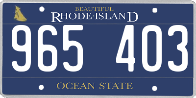 RI license plate 965403