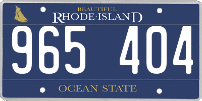RI license plate 965404