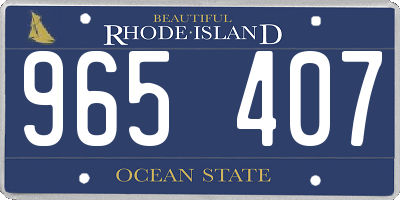 RI license plate 965407