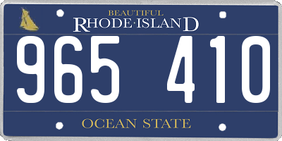 RI license plate 965410