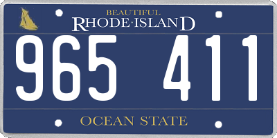 RI license plate 965411