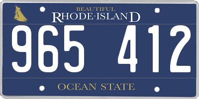 RI license plate 965412