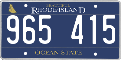 RI license plate 965415