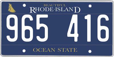 RI license plate 965416