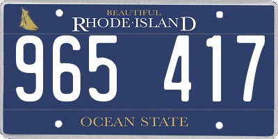 RI license plate 965417