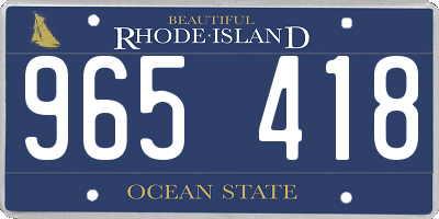 RI license plate 965418