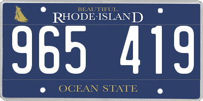 RI license plate 965419
